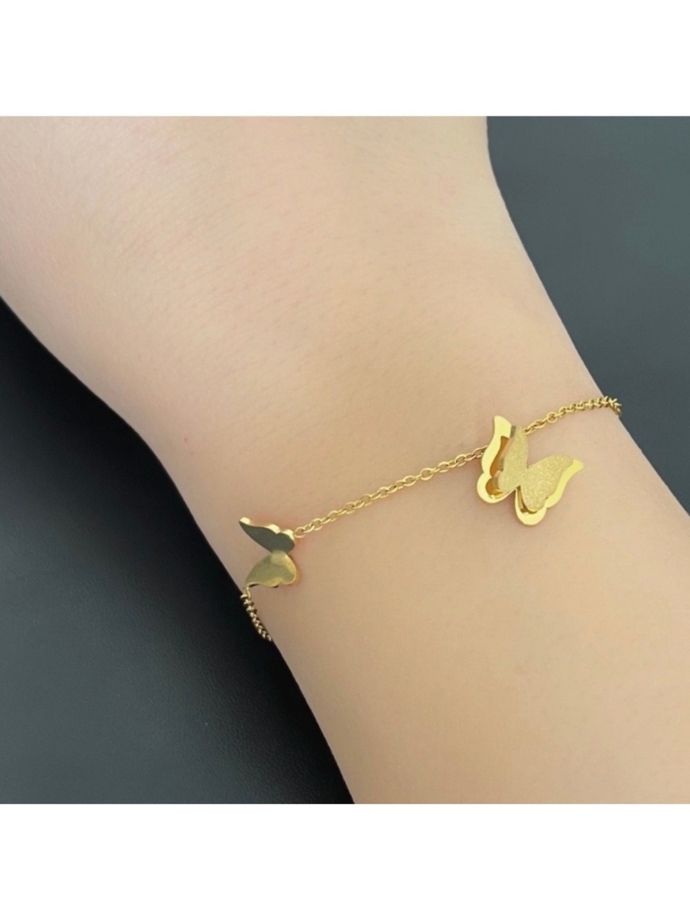 Gold Butterfly Chain Bracelet - Picture 4 of 5